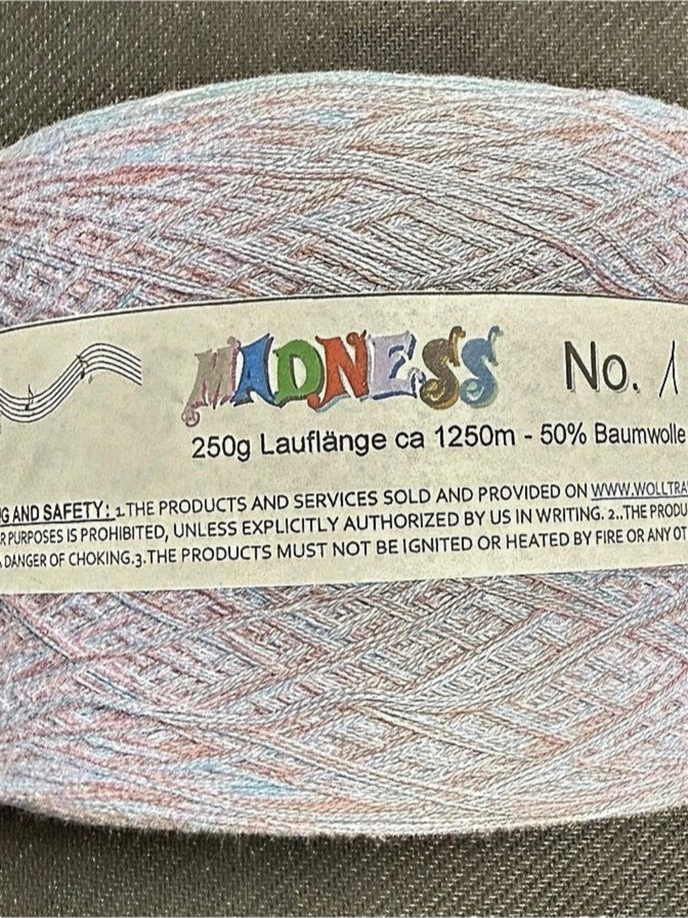 Wolltraum Madness No. 1 Cotton Yarn Cake Pink & Green